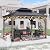 Aoodor 10 x 12 ft. Wood Gazebo,Outdoor Upgrade Cedar Wooden Frame Gazebo with 2-Tier Galvanized Steel Roof, for Patio Backyard Deck and Lawns - Light Grey