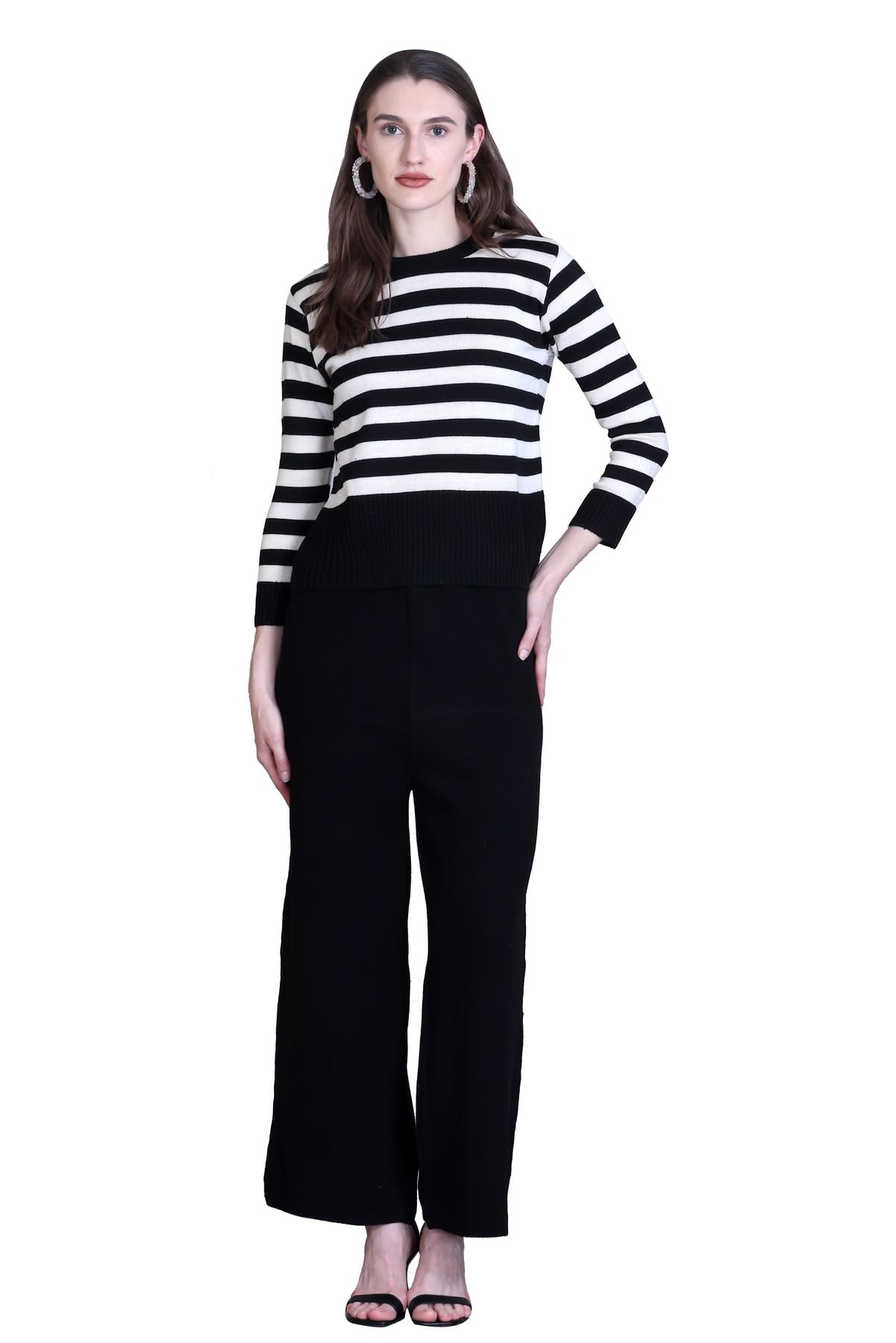 montrex Women's Wool Blend Winter Wear Striped Coord Set for Casual Travel Wear-picture-16