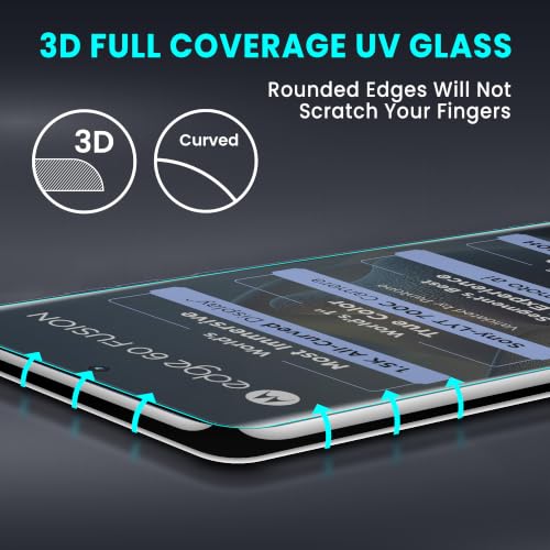 Image of ArmourPro Matte UV Tempered Glass for Motorola Edge 60 Fusion and Motorola Edge 60 Pro 5G, Curved Screen Protector, Anti-Glare, Edge-to-Edge Coverage, Fingerprint Friendly, Case Friendly | Pack of 1