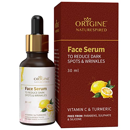 Image of Vitamin C Face Serum to Reduce Dark Spots & Wrinkles | Natural Serum For Glowing Face | Naturally Blended With Lemon, Turmeric, And Aloe Vera | Vitamin C Booster Serum, 30ml