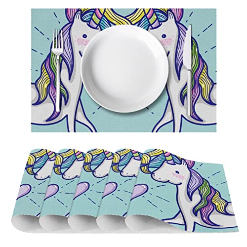 Set de table licorne antidérapant et grand set de table résistant chaleur x6 - 3