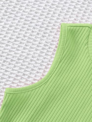 Image of OYOANGLE Toddler Girl's 4 Pack Ribbed Knit Crop Tank Tops Set One Shoulder Summer Camisole