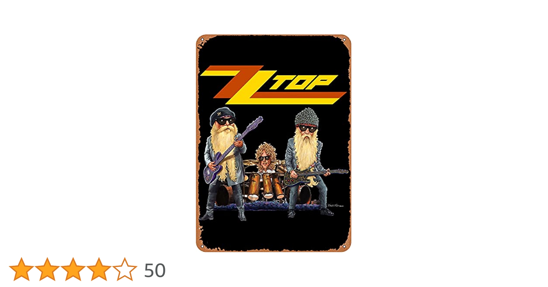 8 x 12 Metal Sign - ZZ Top Rock Band Poster - Retro Tin Art