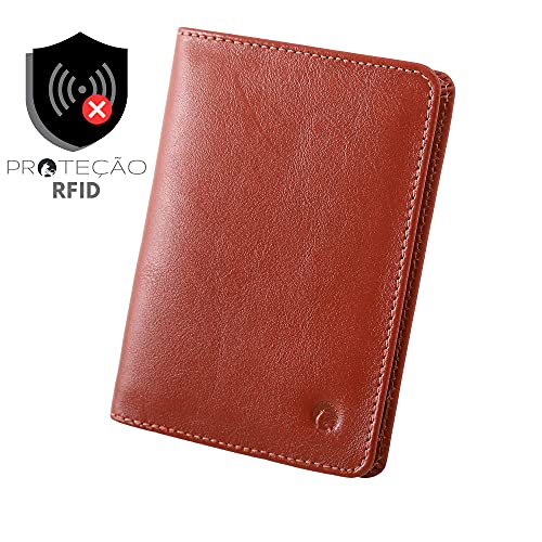 Carteira Masculina Couro Legítimo Proteção RFID Couro50 620 (Whisky)