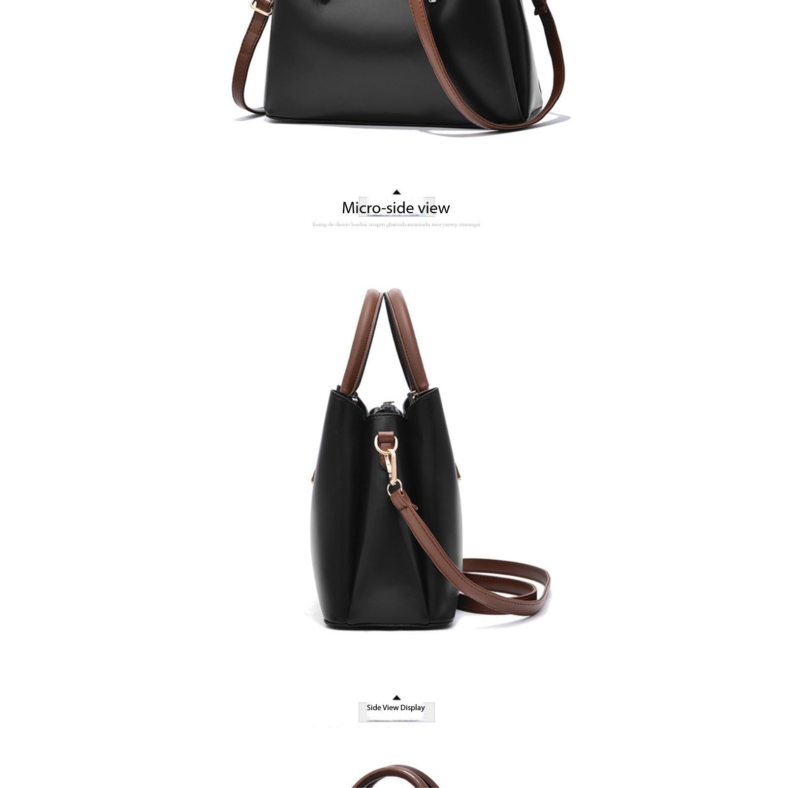LKSCY - Bolso de mano de piel sintética de gran capacidad para mujer, con asa de contraste y correa cruzada extraíble para viajes de trabajo