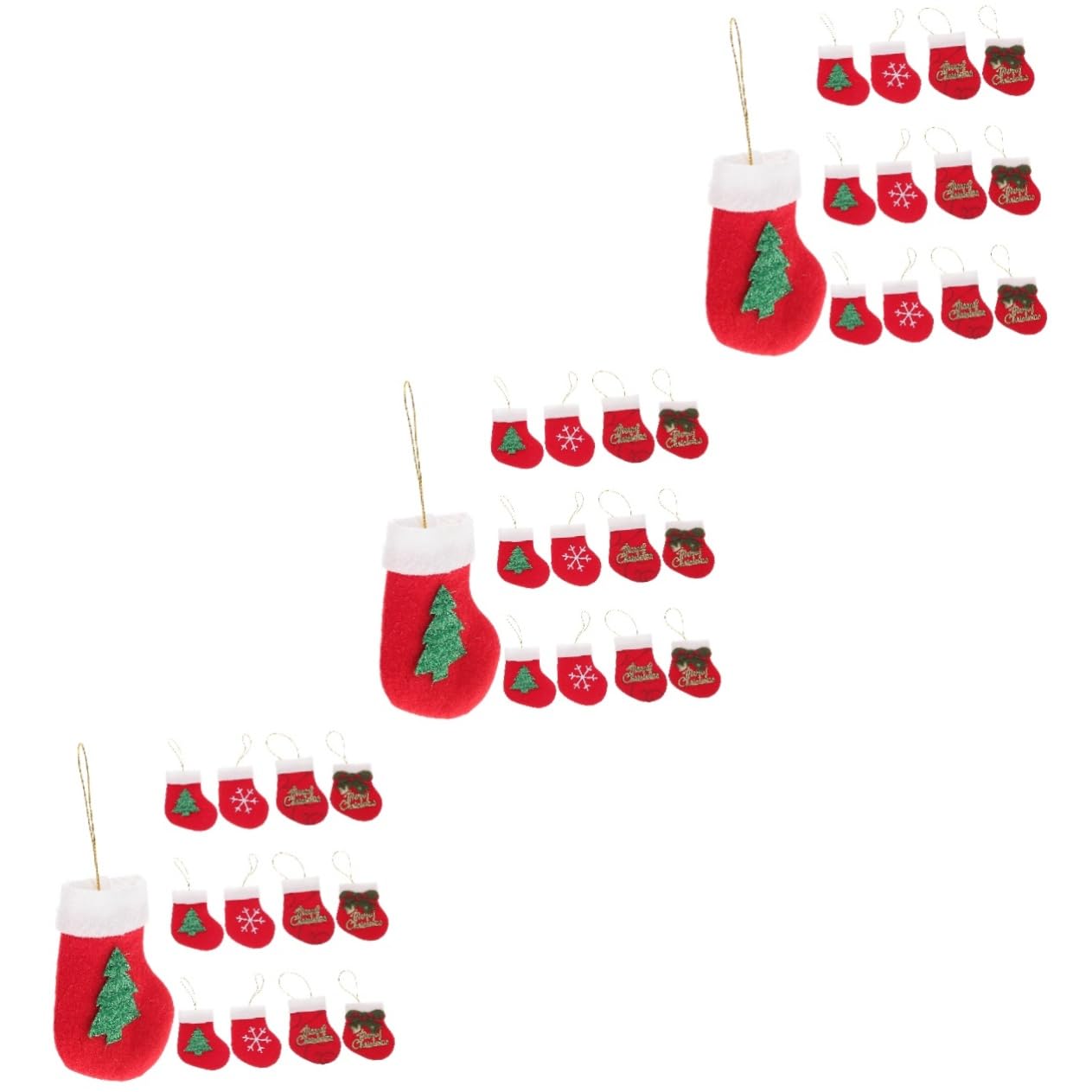 Décorations de Noël guirlande mini de Noël fée hortensia rouge 3 lots