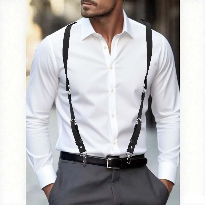 Fstrend Men Leather Suspenders Harness Black Belt Strap Body Accessory4