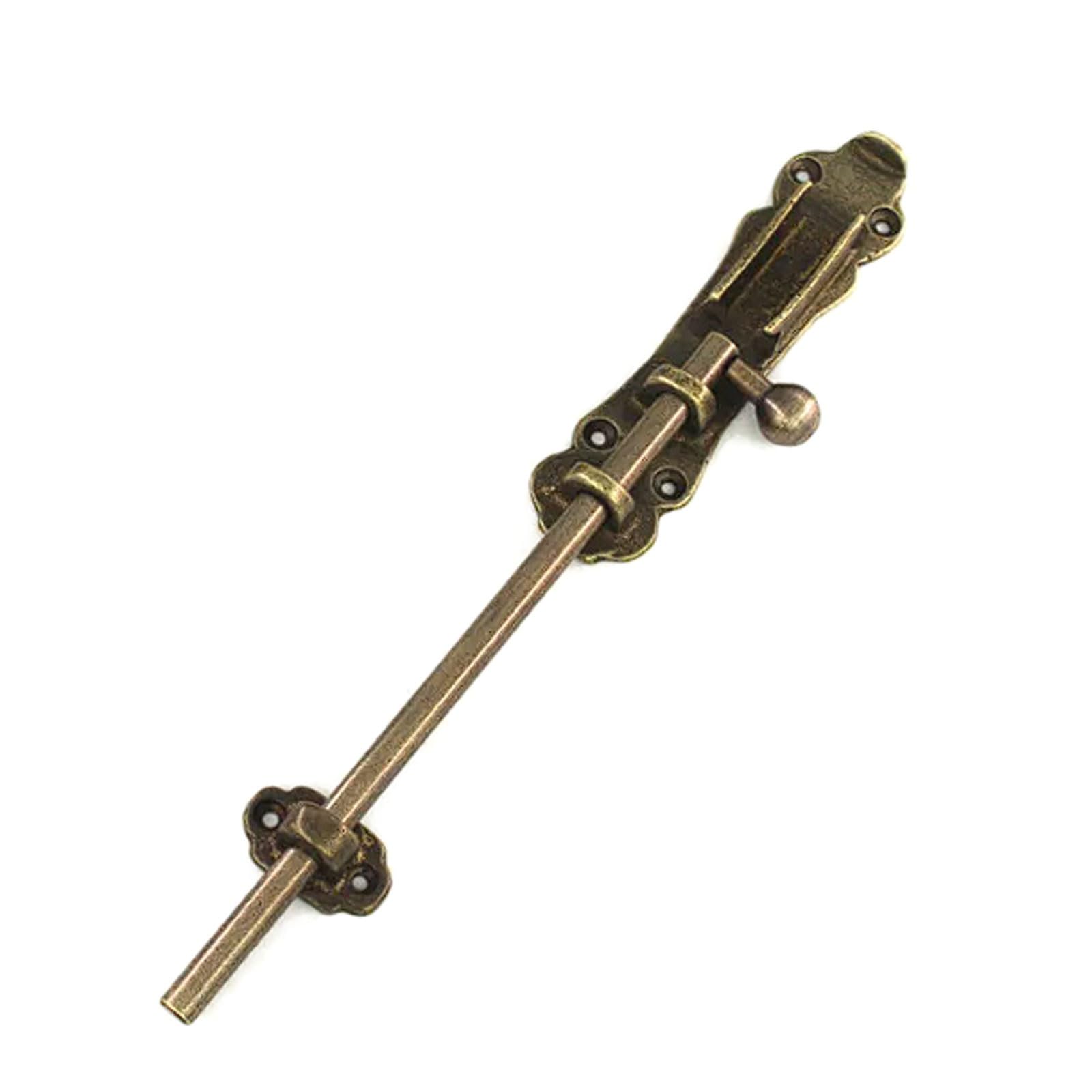Catenaccio a pavimento in ottone massiccio, chiavistello pesante per cancello in legno, tettoia, armadio, finitura bronzo, viti incluse chiavistelli per porte(9mm*300mm)
