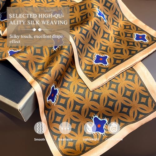 Women Skinny Silk Scarf Narrow Long Neckerchief Classic Retro Geometric Pattern Handbag Ribbon Headdress Hairband3