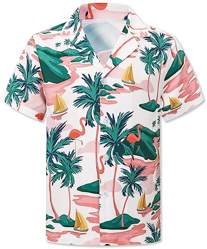 Image of Cromoncent Matching Hawaiian Outfits for Family, Dad and Son Matching Luau Beach Tropical Shirts Mommy Daughter Tropical Sets