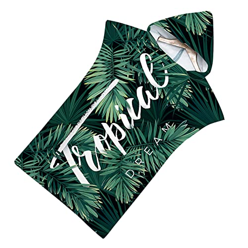 MYSUNBAR Estampado geométrico playa poncho capucha, poncho de baño microfibra toallas de playa baño surf toalla de baño toallas para mujer hombre Cover
