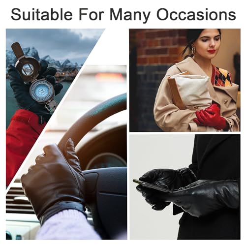 ZLUXURQ Lambskin Touchscreen Driving Gloves