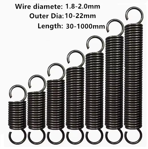 1pcs Hooked Wire Dia1.8-2.0mm OD10-22mm Length=30-1000mm Expansion Spring Spring Steel (1.8 x 22 x 280mm)