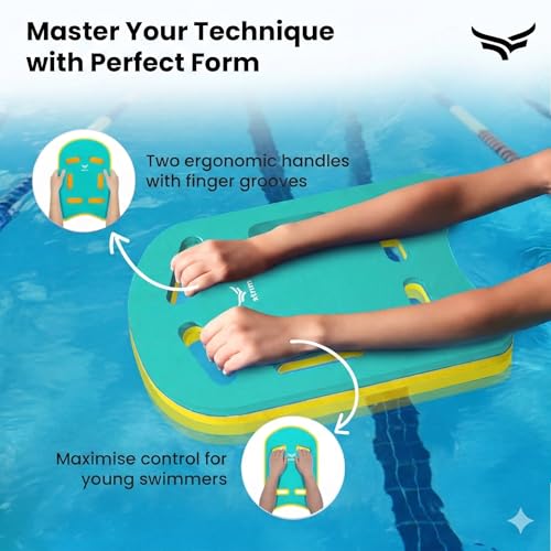 Image of VFK by Xtrim 25mm Extra Thick Swimming Kick Board, Swimming Floater for Adults & Kids, Kickboard for Beginners Training, Float Pad with All Holding Angles