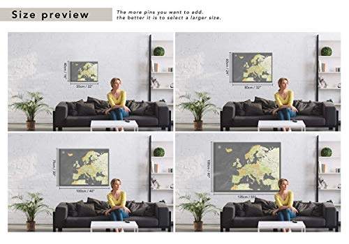Personalized European Pin Map | Push Pin Europe Map On Canvas | Detailed Map Of Europe With Push Pins | Push Pin Map Of Europe For Travel Tracking #TOP7