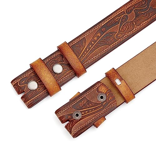 BISON DENIM Western Genuine Leather Belts for Men without Buckle Cowboy Belt 1.5" Belt for Jeans3
