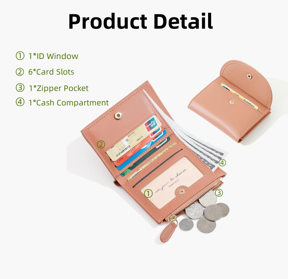 Wallet for Women Credit Card Holder Rfid Blocking PU Leather Purse with ID Window and Zipper Bag (C00-Black)4