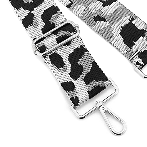 Image of Silvery Buckles Wide Shoulder Strap Adjustable Replacement Belt Crossbody Canvas Bag Handbag