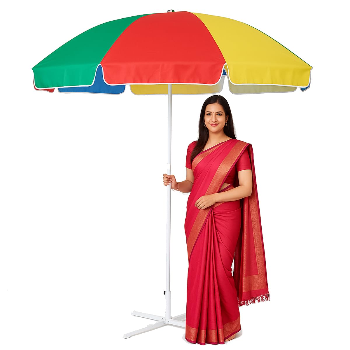 Garden Umbrella for Men and Women Outdoor Big Size With Stand Waterproof/Sunlit Proof Super Cloth Patio Garden Outdoor Umbrella (6ft/36in) (Multicolor)-image-37