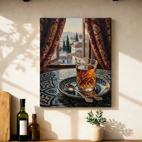 Toile murale de thé rustique pour créer une ambiance douce et nostalgique au salon
