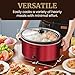 Elite Gourmet MST-900RXT# Electric Ceramic XL Jumbo Slow Cooker, Adjustable Temp, Entrees, Sauces, Stews & Dips, Dishwasher Safe Glass Lid & Crock, 8.5Qt, MetallicRed