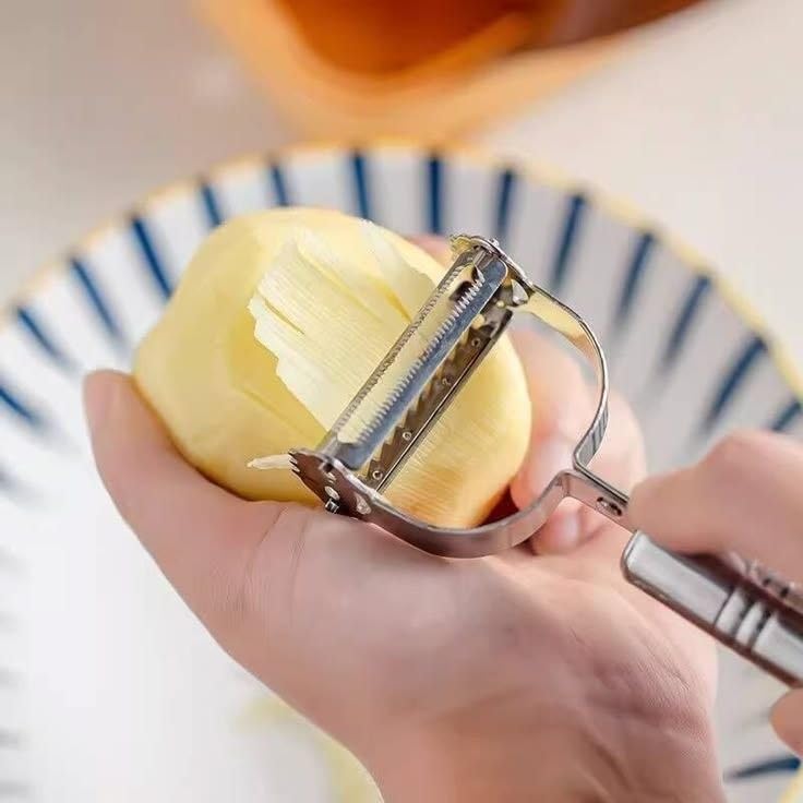 Image of Credex Dual Julienne & Vegetable Peeler - Ultra Sharp Stainless Steel Kitchen Slicer for Veggies, Salads & Garnishes - Ergonomic Non-Slip Grip Handle