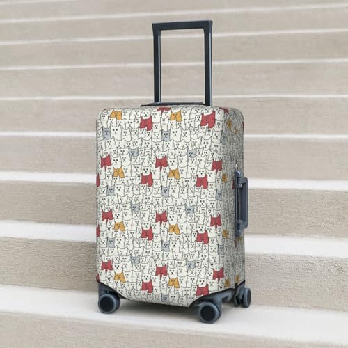 Luggage Cover Protector Suitcase Cover - High Elasticity Funny Cat White Suitcase Cover for Luggage 6