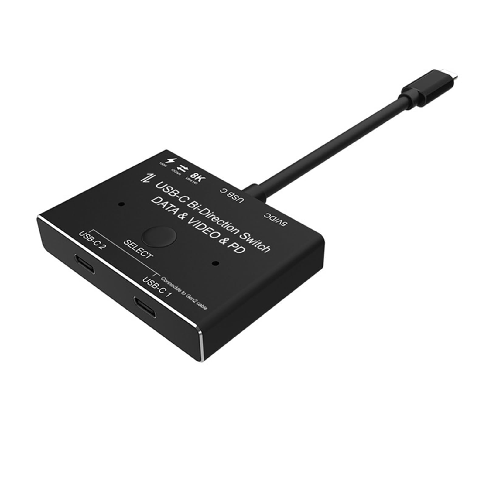 1x2/2x1 USB C KVM Dwukierunkowy przełącznik 3.1 Splitter Przełącznik danych wideo 8K @ 30 Hz PD 100 W