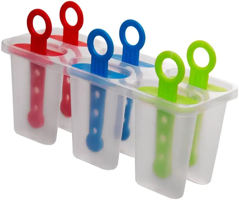 LYOR - Forma de Plástico para Picolé com 6 Cavidades