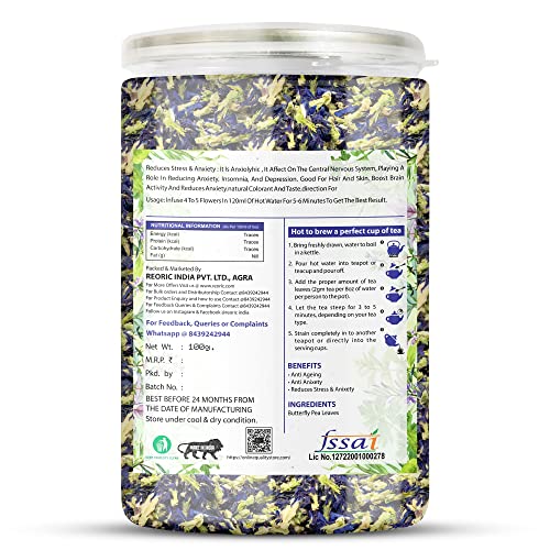 Image of BRALCON Herbal Tea Combo Pack - Hibiscus Flower Tea, Butterfly Pea, Rose, Lemongrass - 400g (100g x 4) | Premium | Antioxidant