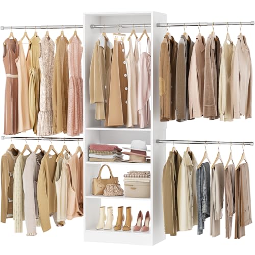 Homieasy Closet System, 4.5-10ft Closet Organizer System with 5 Hanging