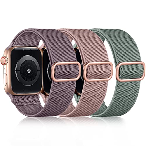 Image of DaQin 3 Pack Stretchy Solo Loop Compatible with Apple Watch Bands Men Women
