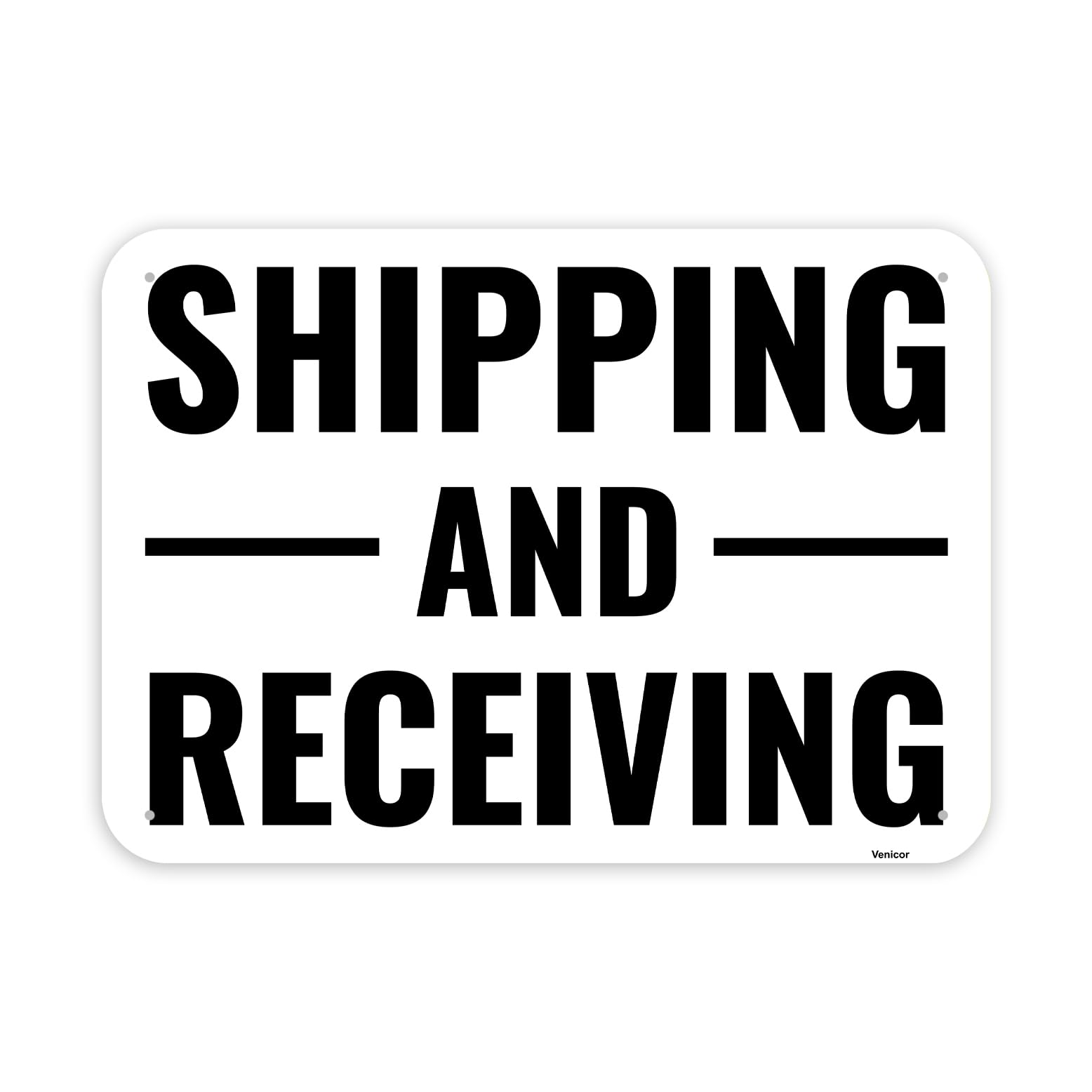Shipping and Receiving Aluminum Sign, Business Area Identification, 12x8 Inch