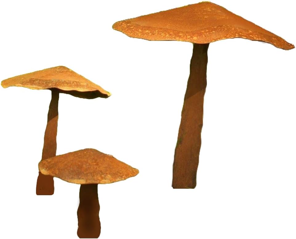 Rostikal Garten Pilz Deko Set | 30cm & 15cm | Edelrost Herbstdeko
