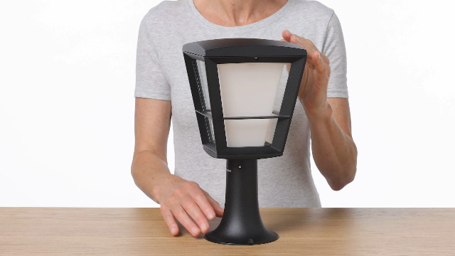 Philips Hue sokkellamp Econic zwart - wit en gekleurd licht 15W - laag