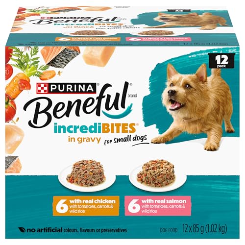 Beneful Incredibites Wet Dog Food for Small Dogs, Real Chicken & Salmon in Gravy Variety Pack - 85 g Can (12 Pack) image 5