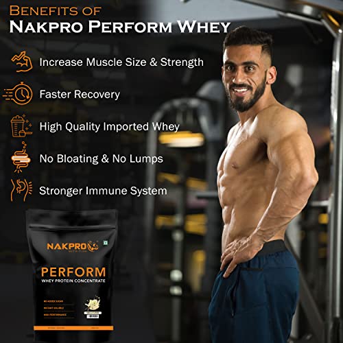 Image of NAKPRO NUTRITION Perform Whey Protein Concentrate | 2kg Vanilla | 24g Protein, Trustified Certified