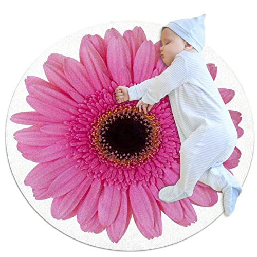 Tapis de jeu rond Marguerite Rose, le cadeau de naissance idéal - 2