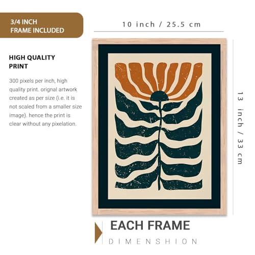Image of kotart Floral Wall Art Home Decoration | Aesthetic Floral Paintings With Frame For Living Room Bed Room Hotel Wall Decor Digital Reprint Set of 9 (10X13 inch)