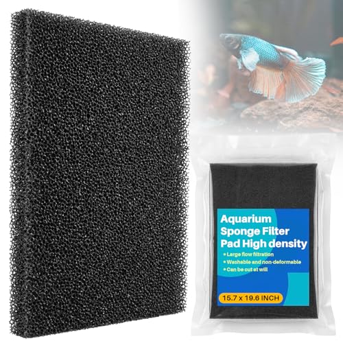 Aquarium Filter Pad - Aquarium Filter Media, Aquarium Filter Floss,15.7 x 19.6in Filter Pad, Filter Floss for Fish Tank, Aquarium, Ponds,Garden，Saltwater, Fershwater,Plant, Trutle(Black)