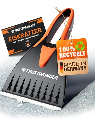 FROSTWUNDER [Das Original - Eiskratzer Auto [Made in Germany] - 100% recycelter Auto Eiskratzer - Scheibenkratzer Auto - Blitzschneller Autoscheiben Kratzer - Langlebiger Schneekratzer Auto