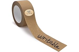 TooCust Brown Paper Tape 2 Inch Writable and Durable, Ideal for Labeling and Sealing