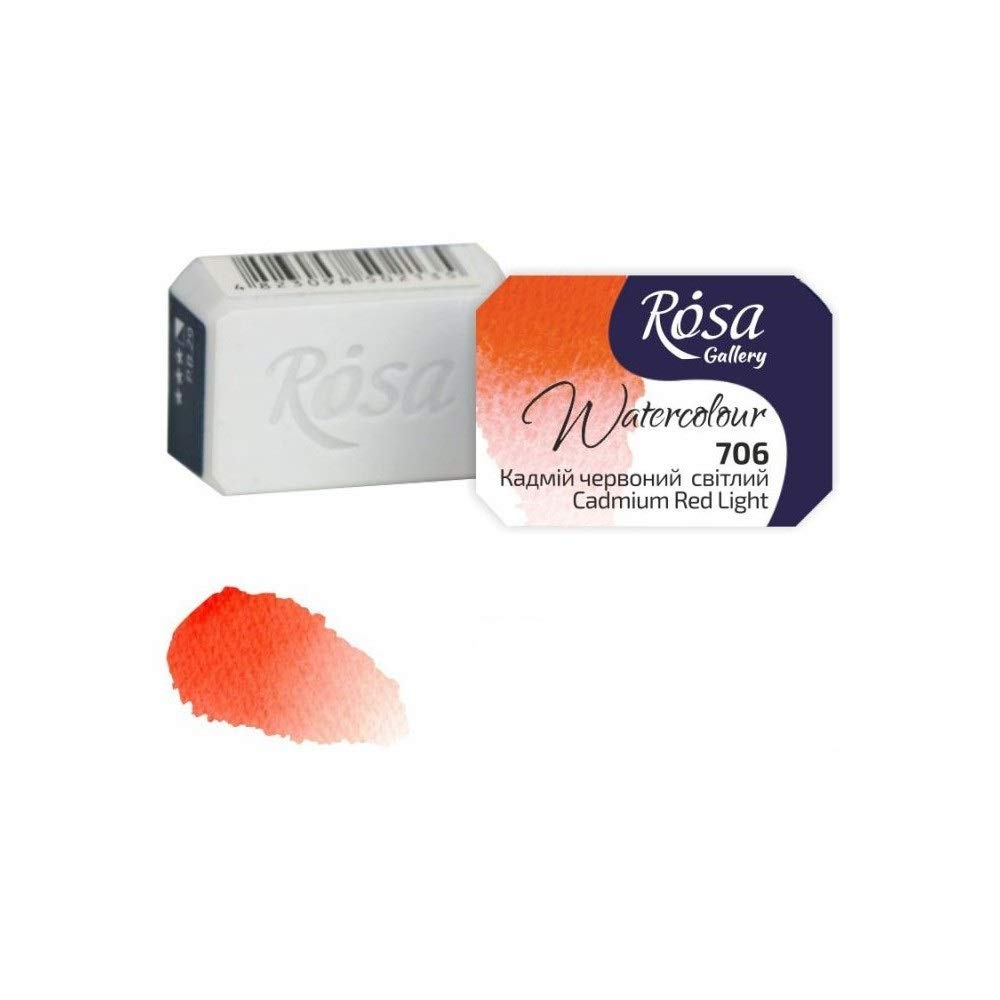 HSD Rosa Gallery Cadmium Red Light Watercolour Pan2.5MlProfessional Artist Quality from B&Q