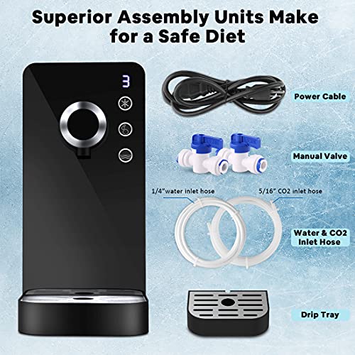 LifePlus Sparkling Water Maker, Electric Soda Maker Available for Personal & Commercial Use, 3-mode Water Dispenser, Untraditional Smart for Home, Bar, Gym, Office & Restaurant (Black)