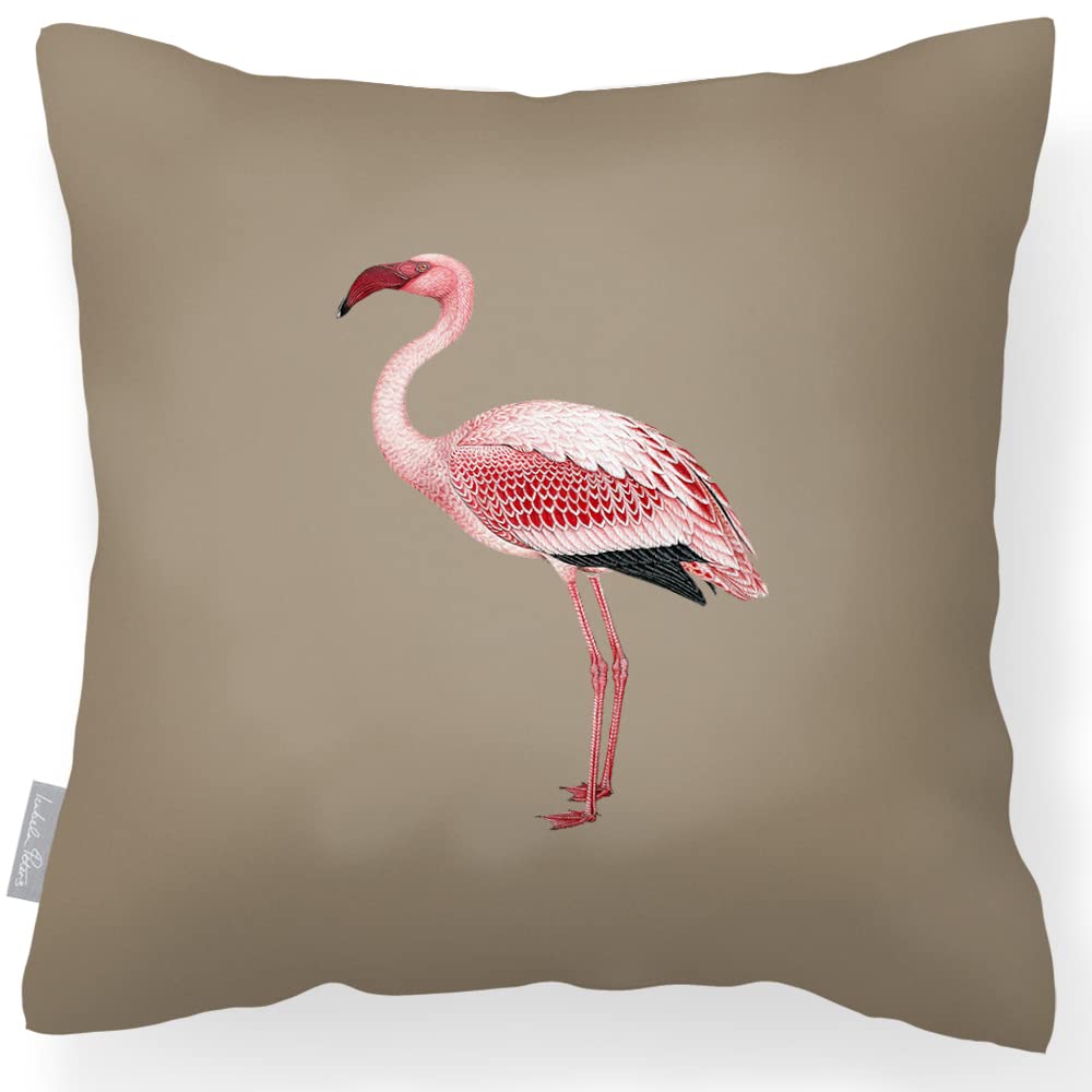 Izabela Peters Flamingo - Taupe Outdoor Cushions Waterproof, 43 Cm, Filled Outdoor Cushion, Garden Furniture Cushions, Outdoor Seat Cushions, Garden Chair Cushions