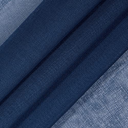 Eclipse Ines Printed Ombre Textured Light Filtering Grommet Window Curtains For Bedroom (2 Panels), 52 In X 84 In, Indigo #TOP5