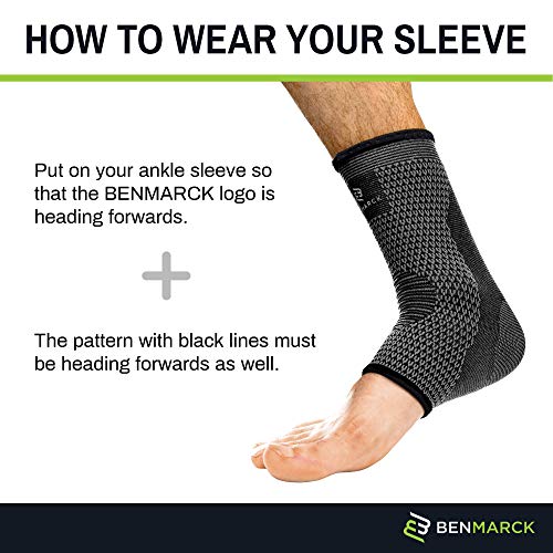 Benmarck Achilles Tendon Support Brace, Plantar Fasciitis Sock, Ankle Compression Sleeve For Running, Tendonitis And Flat Feet Relief (Gray Black, Unisize) #TOP3