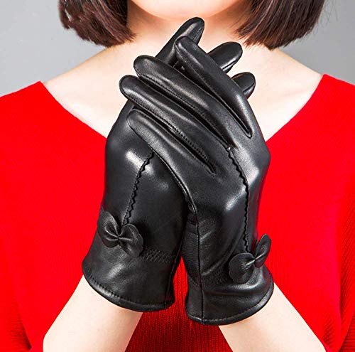 Winter-Schnee-Handschuhe, Damen Lederhandschuhe, Leder Winterhandschuhe für Damen Vollhand-Touchscreen Warme Winterhandschuhe mit Kaschmirfutter Cover