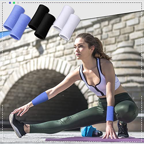 Image of WILLBOND 6 Inch Wrist Sweat Bands for Men Women Tennis Elastic Athletic Long Sweatband Wrist Absorbent for Basketball Tennis Running Outdoor Activity
