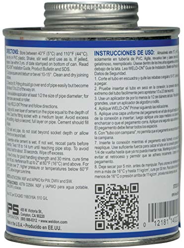 Cemento PVC Weld-On 14022, cuerpo pesado, gris, 1 pinta miniatura 2